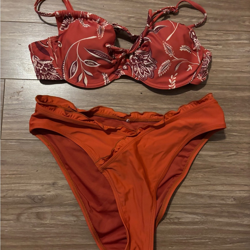 Floral Red Bikini Set